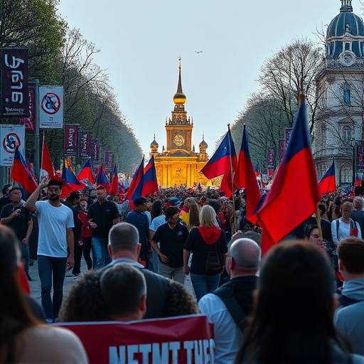 Manifestazione per la democrazia in una capitale estera